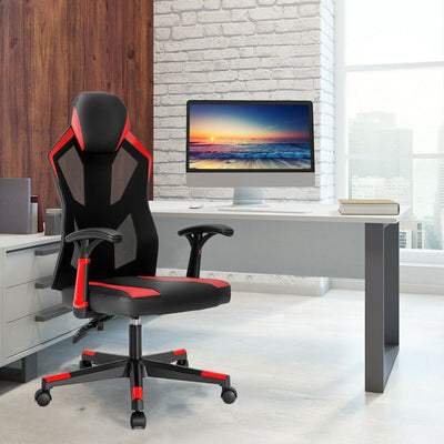 VortexGamingStore Blue Racing Style Gaming Chair with Adjustable Back Height