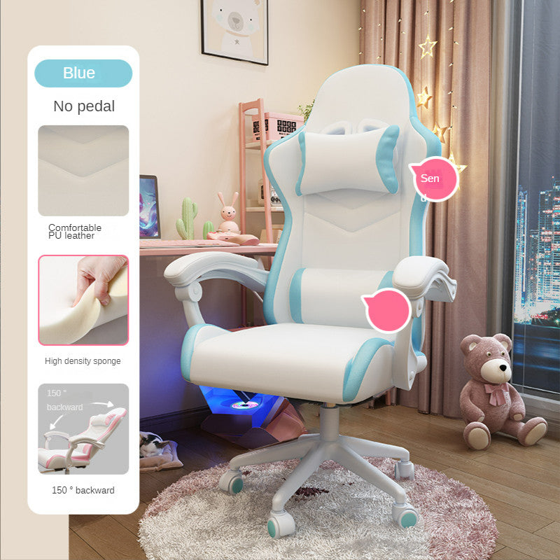 VortexGamingStore Blue Sponges / Without Pedal Cute & Comfortable Girls Gaming Chair – Perfect for Bedroom or Study Setup