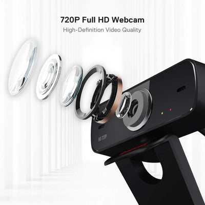 VortexGamingStore Black-1080P 1000 Microphone Computer Web Camera For Online Courses Video Conferencing Streaming