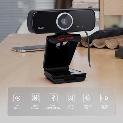 VortexGamingStore Black-1080P 1000 Microphone Computer Web Camera For Online Courses Video Conferencing Streaming