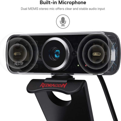 VortexGamingStore Black-1080P 1000 Microphone Computer Web Camera For Online Courses Video Conferencing Streaming