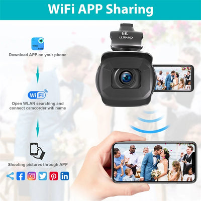 VortexGamingStore wireless mic Light / With 128G SD card 1000 WiFi Webcam digital Video Camera for Live Stream