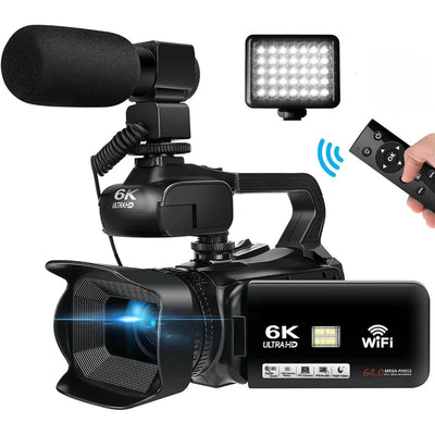 VortexGamingStore With MIC Light / With 256G SD Card 1000 WiFi Webcam digital Video Camera for Live Stream