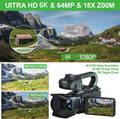 VortexGamingStore wireless mic Light / With 128G SD card 1000 WiFi Webcam digital Video Camera for Live Stream