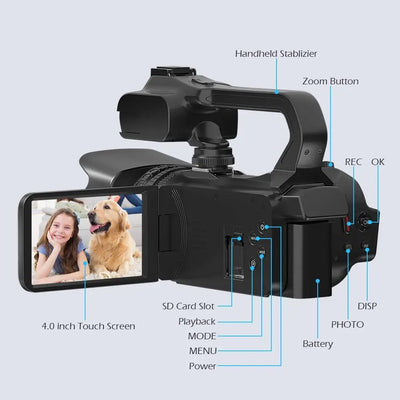 VortexGamingStore wireless mic Light / With 128G SD card 1000 WiFi Webcam digital Video Camera for Live Stream