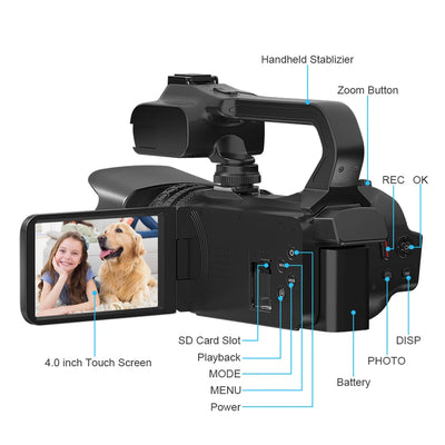 VortexGamingStore wireless mic Light / With 128G SD card 1000 WiFi Webcam digital Video Camera for Live Stream
