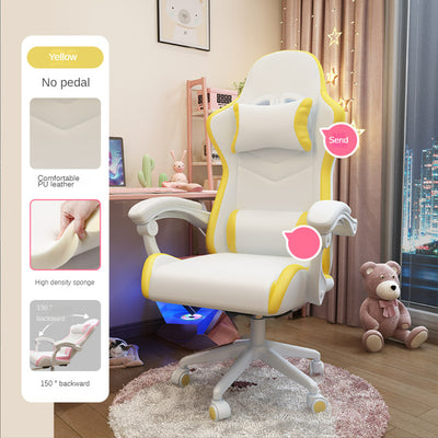 VortexGamingStore Yellow Sponges / Without Pedal Cute & Comfortable Girls Gaming Chair – Perfect for Bedroom or Study Setup